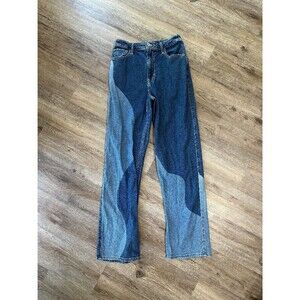 Hollister Ultra High Rise Dad Jean Womens Size 3R 26 Two Toned